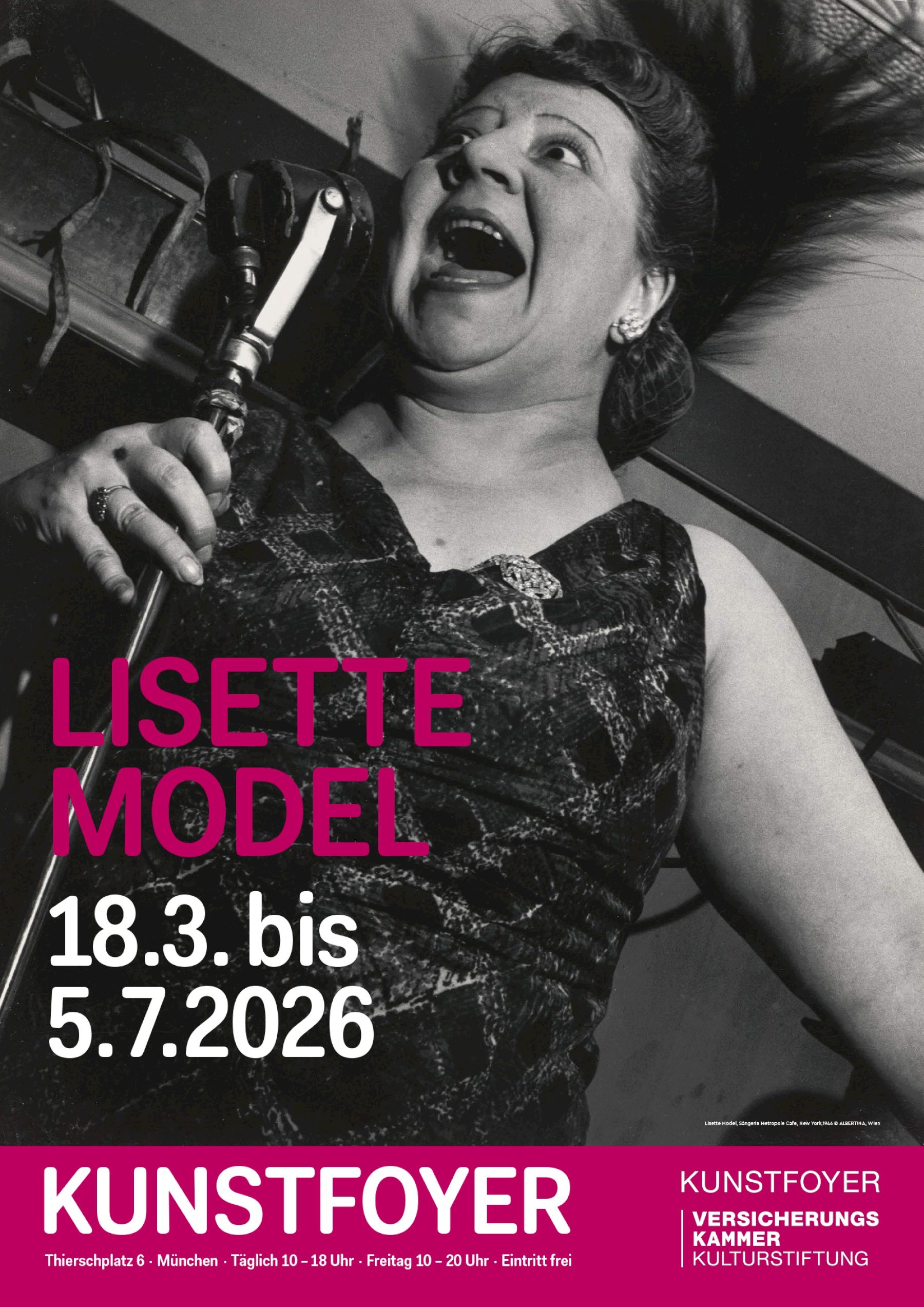 Lisette Model, Sängerin Metropole Cafe, New York,1946 © ALBERTINA, Wien Lisette Model, Sängerin Metropole Cafe, New York,1946 © ALBERTINA, Wien